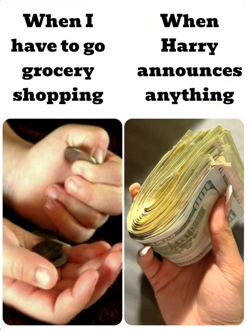 When I When have to go Harry announces grocery shopping anything