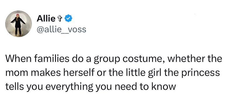 Allie + @allie_voss When families do a group costume, whether the mom makes herself or the little girl the princess tells you everything you need to know