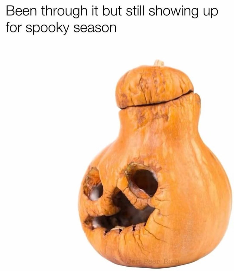 Been through it but still showing up. for spooky season Jen Peer Rich
