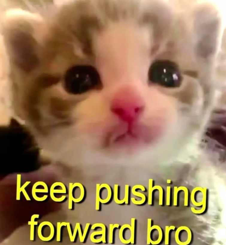 keep pushing forward bro