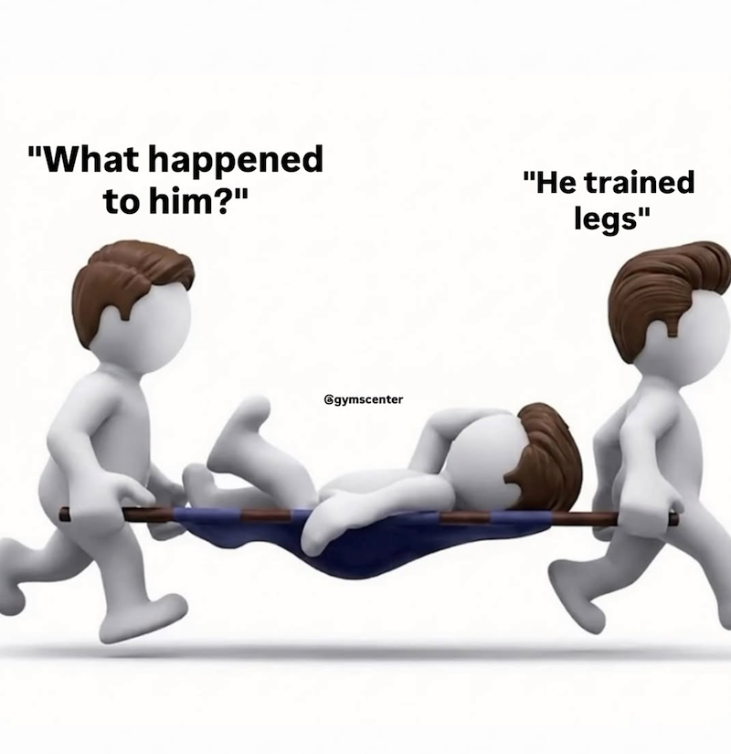 "What happened to him?" @gymscenter "He trained legs"
