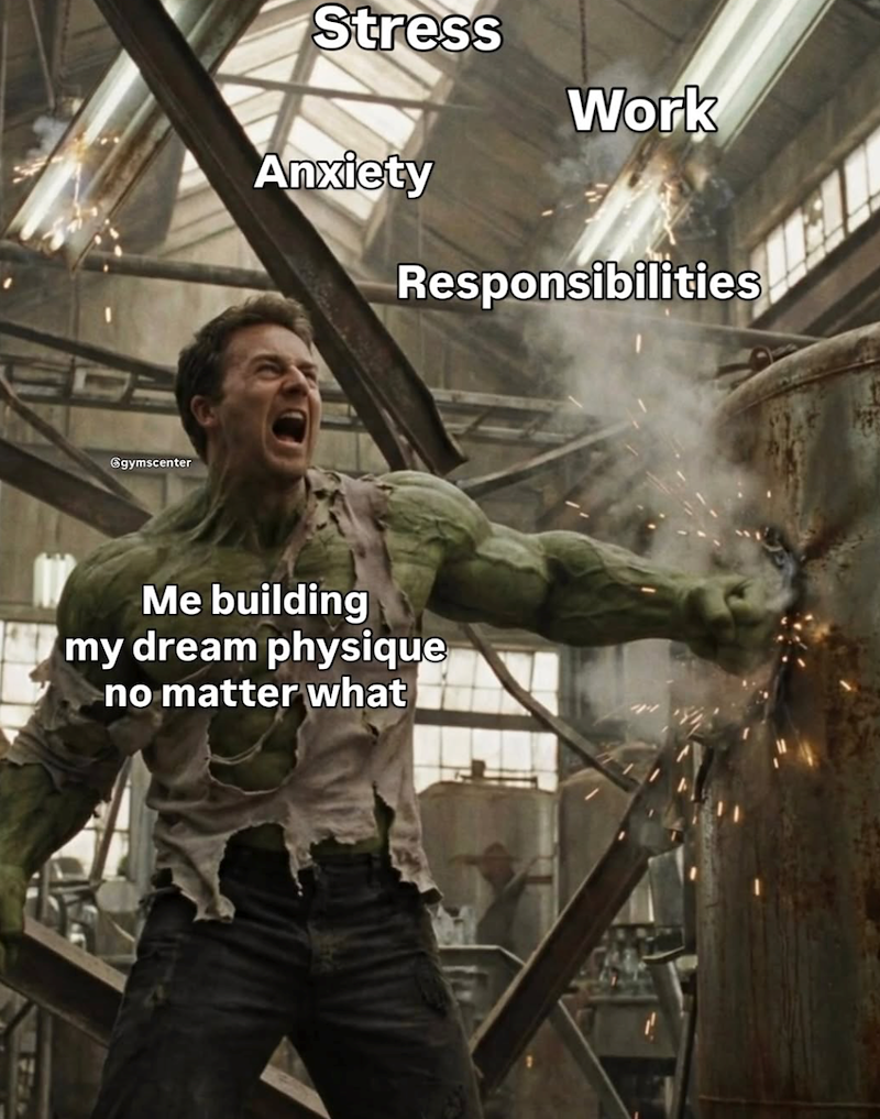 @gymscenter Stress Anxiety Work Responsibilities Me building my dream physique no matter what