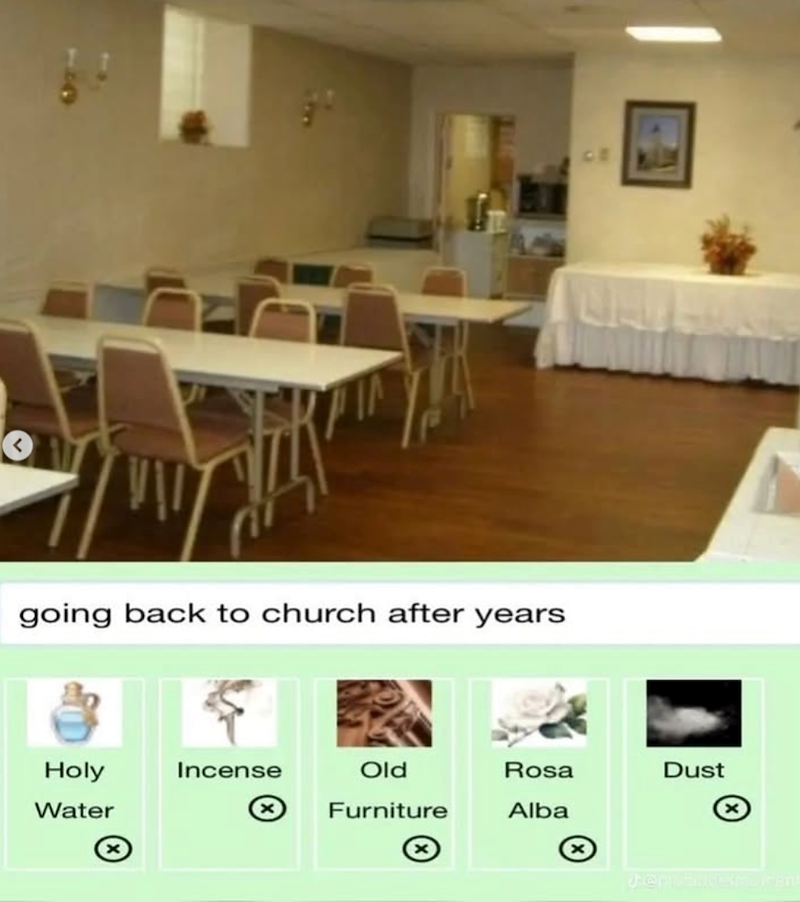 going back to church after years Holy Water Incense Old Rosa Dust Furniture Alba
