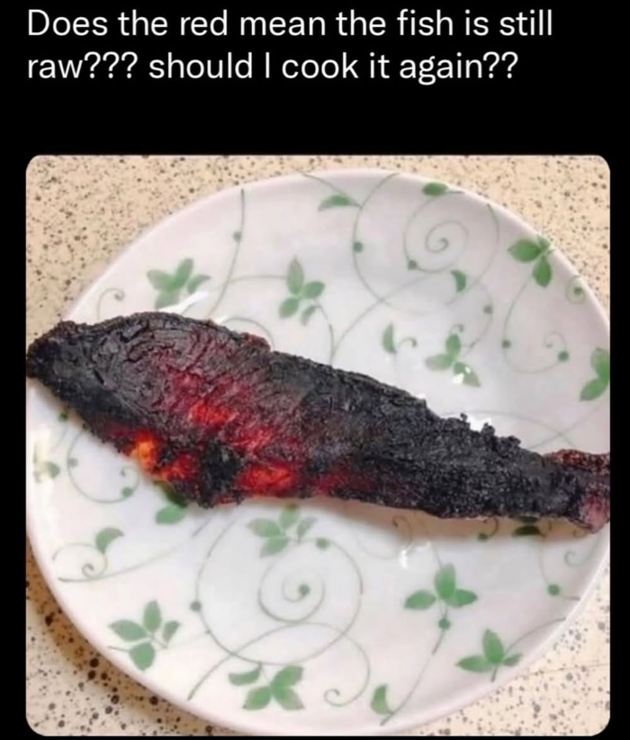 Does the red mean the fish is still raw??? should I cook it again??