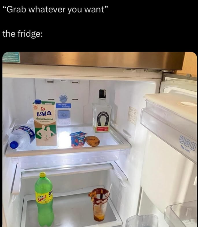 "Grab whatever you want" the fridge: LALA deslactosada Healthy Cailing Egg Guard Squirt