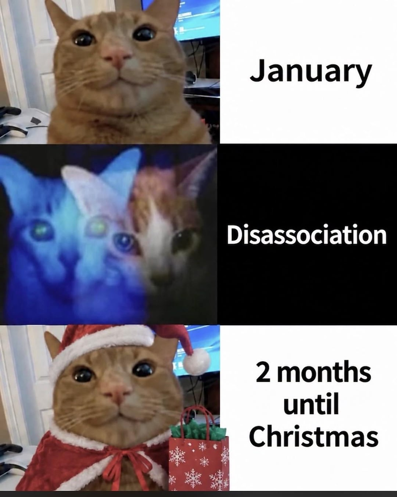 January Disassociation 2 months until Christmas
