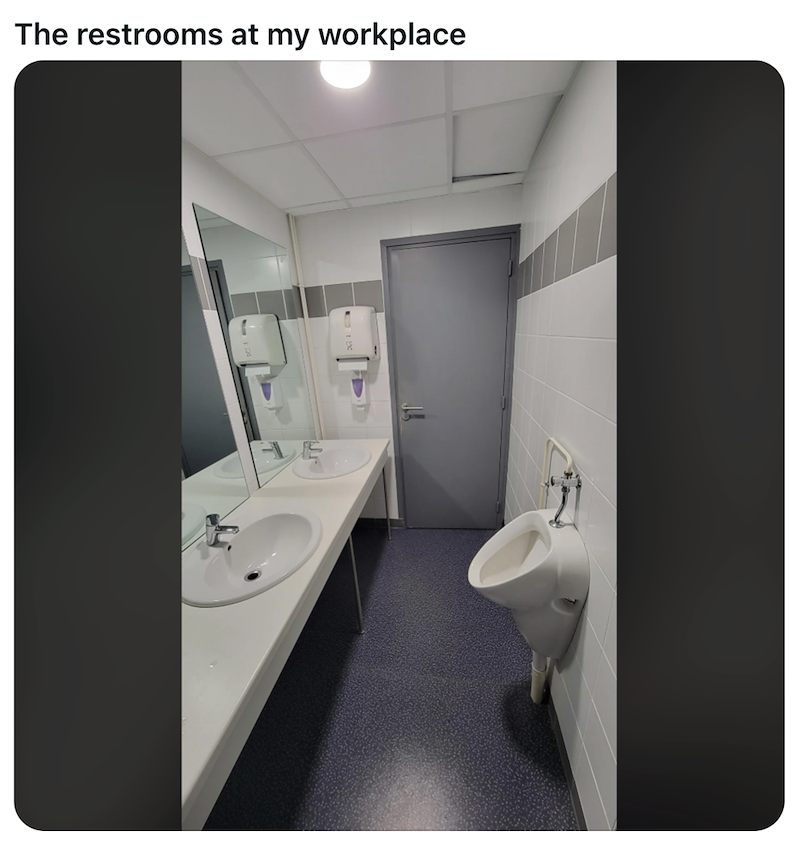 The restrooms at my workplace