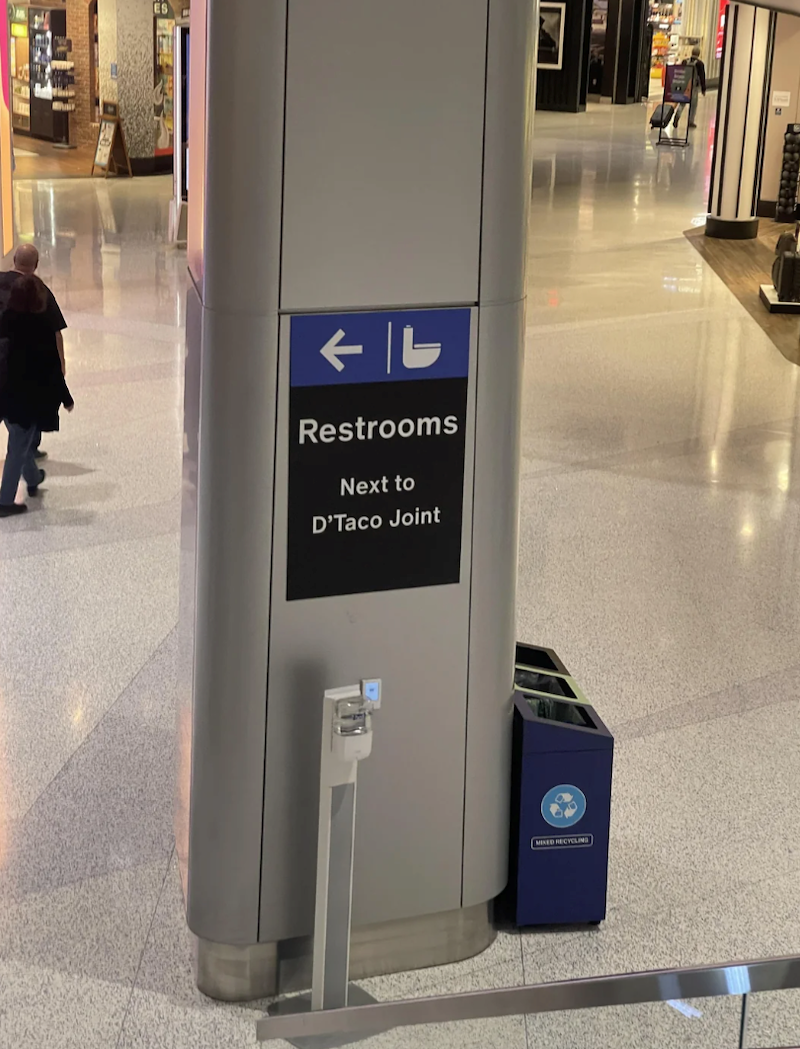 Restrooms Next to D'Taco Joint MIKED RECYCLING