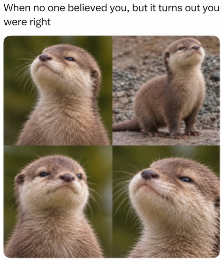 When no one believed you, but it turns out you were right
