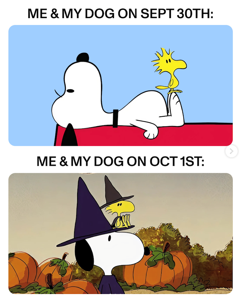 ME & MY DOG ON SEPT 30TH: ME & MY DOG ON OCT 1ST: