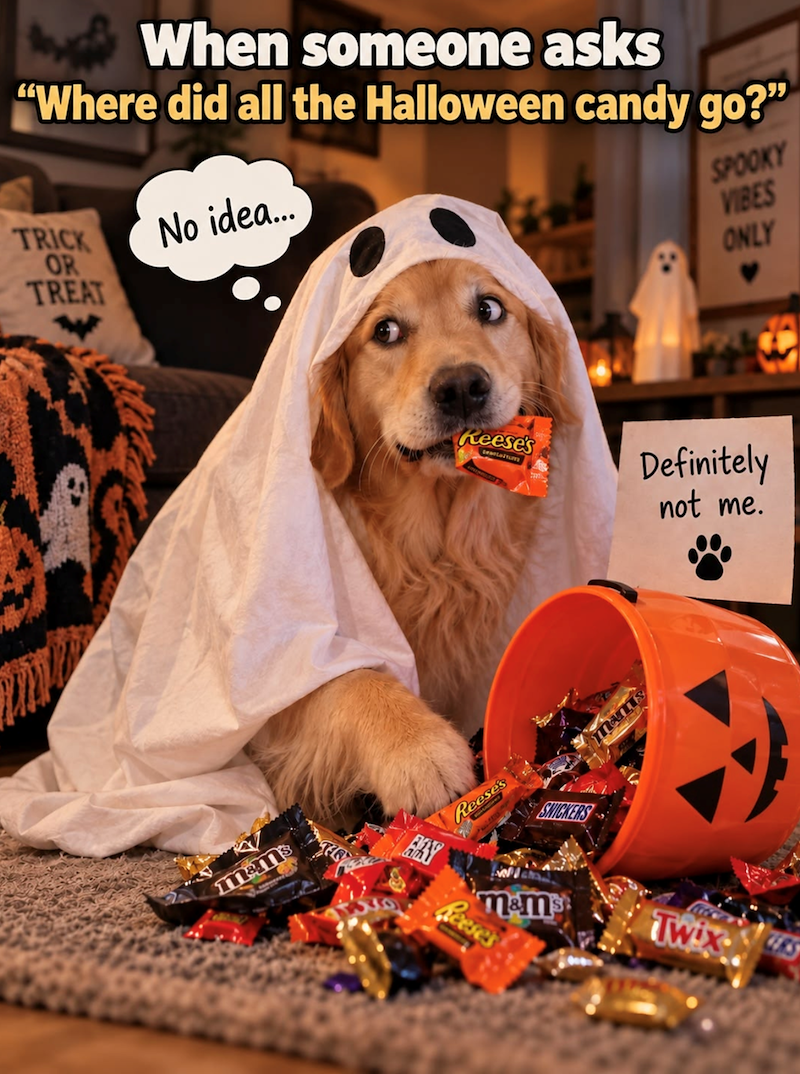 When someone asks "Where did all the Halloween candy go?" TRICK No idea... OR TREAT mam's SPOOKY VIBES ONLY Reese's Definitely not me. Reeses AKY Reese's SNICKERS m&ms Twix