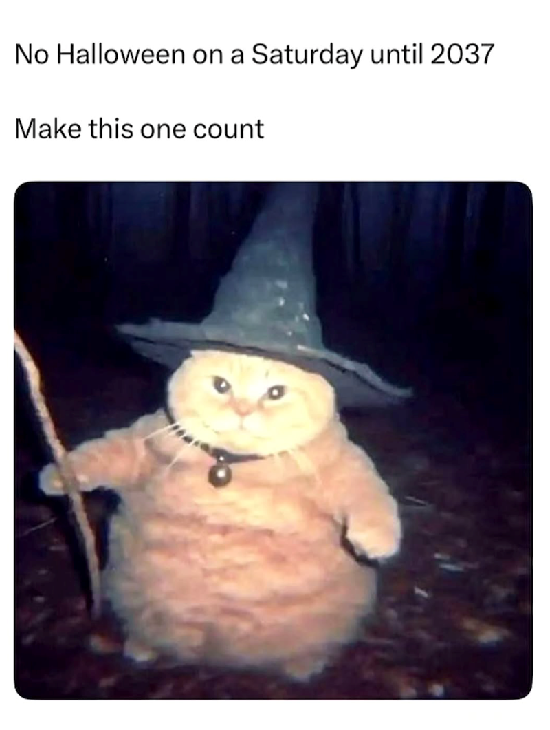No Halloween on a Saturday until 2037 Make this one count