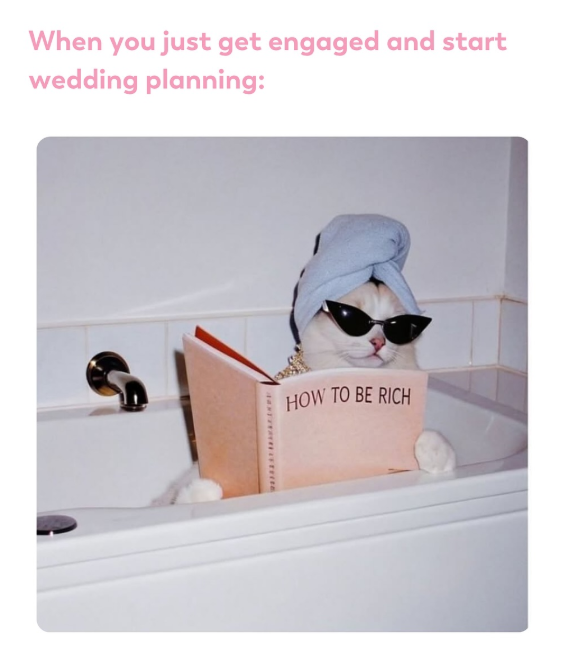 When you just get engaged and start wedding planning: HOW TO BE RICH