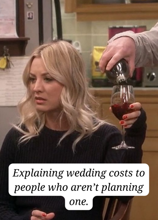 Explaining wedding costs to people who aren't planning one.
