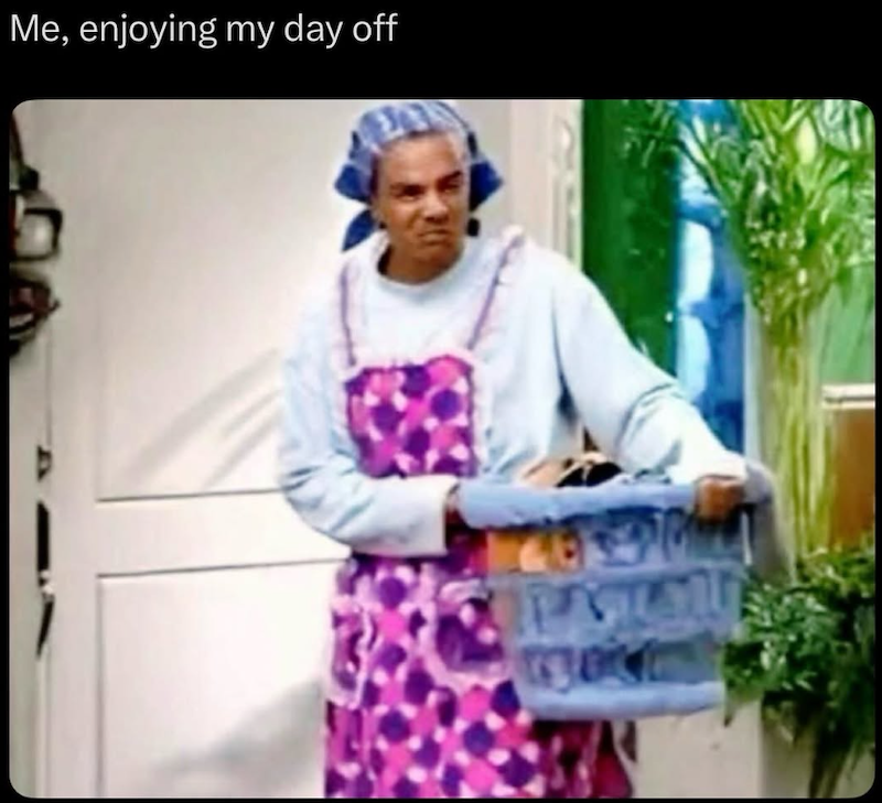 Me, enjoying my day off PAT