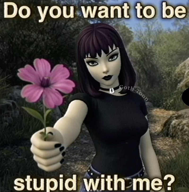 Do you want to be Goth Toon stupid with me?