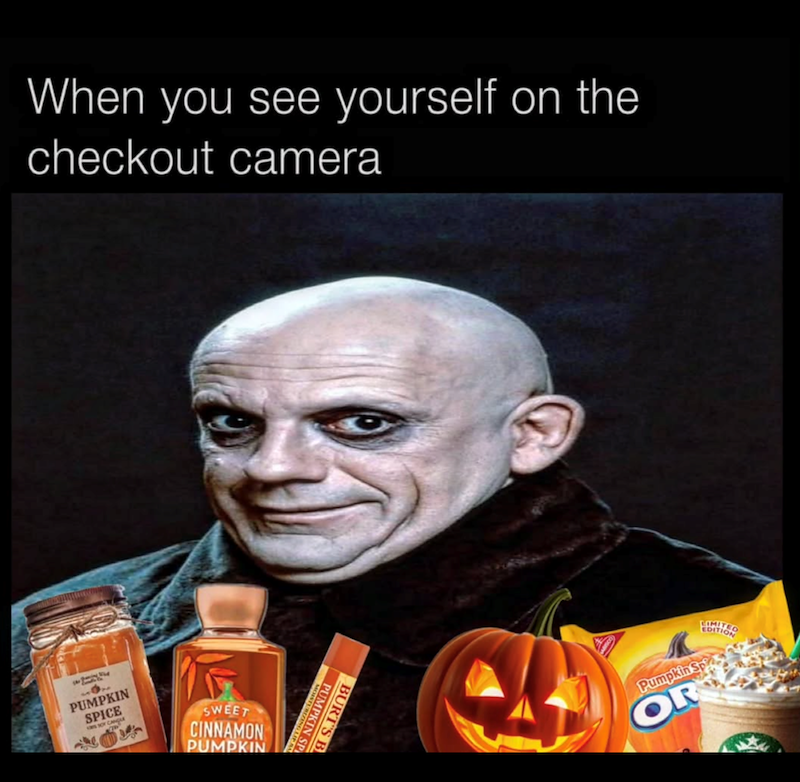 When you see yourself on the checkout camera PUMPKIN SPICE SWEET CINNAMON PUMPKIN PUMPKIN SP BURT'S B Pumpkin Sp OR EDITION