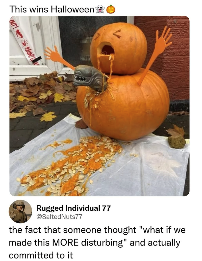 This wins Halloween → OUT! SHAUNTE GAB Rugged Individual 77 @SaltedNuts77 the fact that someone thought "what if we made this MORE disturbing" and actually committed to it