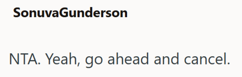 SonuvaGunderson NTA. Yeah, go ahead and cancel.