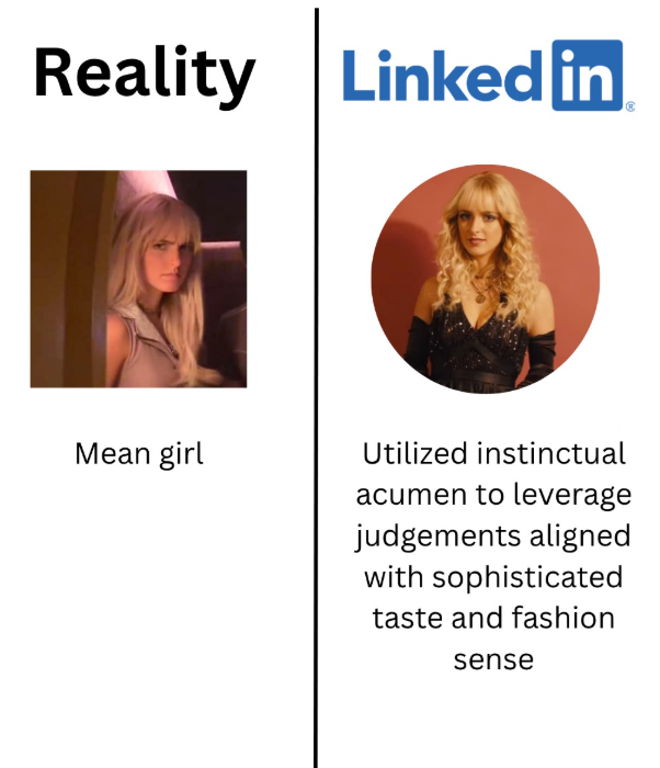 Reality Linked in Mean girl Utilized instinctual acumen to leverage judgements aligned with sophisticated taste and fashion sense