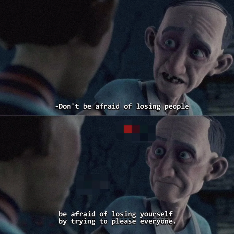 -Don't be afraid of losing people be afraid of losing yourself by trying to please everyone.