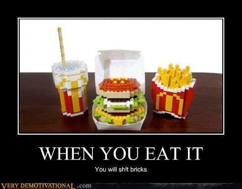 burgers,eating,fries,hilarious,legos,McDonald's,pop,Pure Awesome,soda
