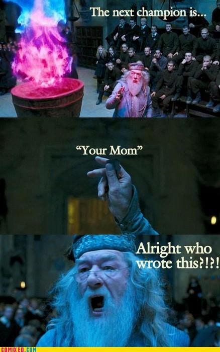 dumbledore,From the Movies,Harry Potter,Hogwarts,jokes,your mom