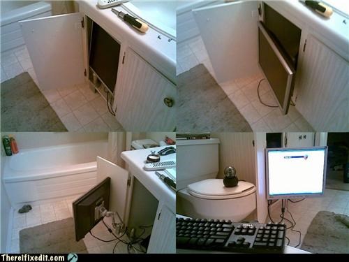 bathroom bathtub computer hidden