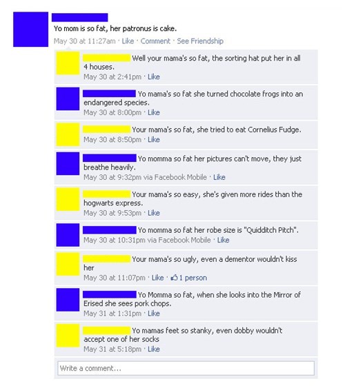 Harry Potter yo momma failbook