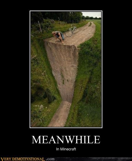 drop off,hilarious,meawhile,minecraft