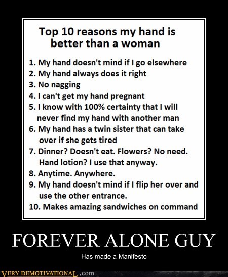 forever alone,hand,hilarious,women,wtf
