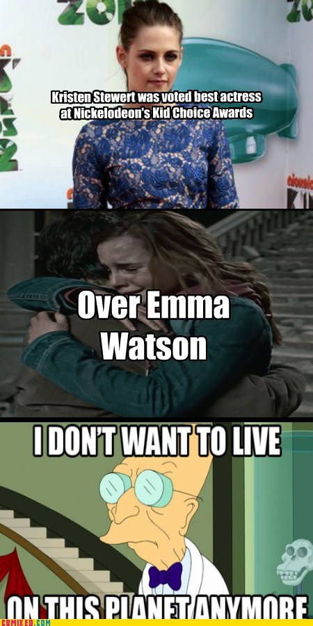 emma watson,From the Movies,i-dont-want-to-live-in-t,kids choice,kristen stewart