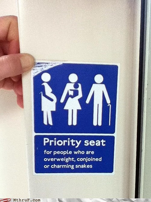 overweight priority seat snake charming