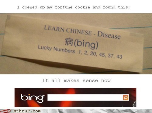 bing fortune cookie fortune chinese food