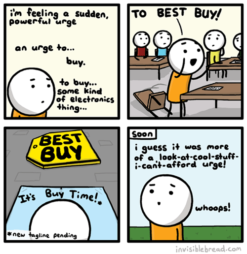 impulse buy,best buy,amazon,invisible bread,amazon showroom