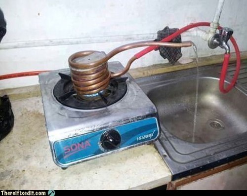 Hot Water Wait A Second There I Fixed It White Trash Repairs