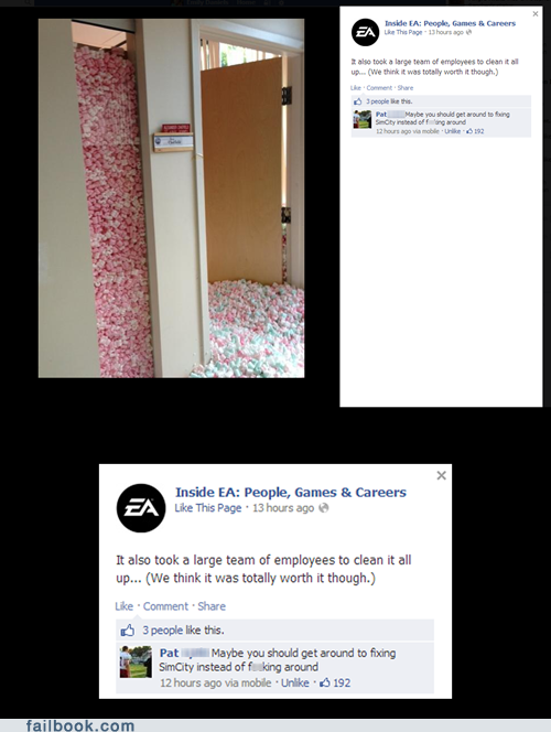 nope,EA,facebook,pranks,video games,failbook