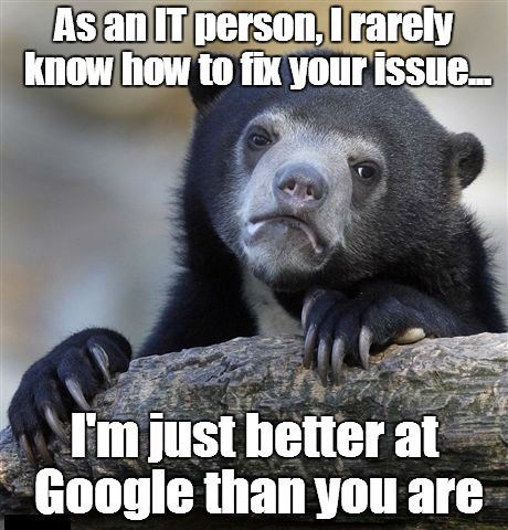 Confession Bear,google,information technology,monday thru friday,g rated