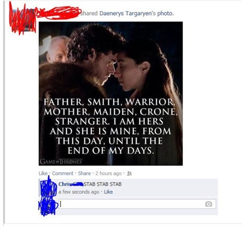 Game of Thrones,Robb Stark,red wedding,failbook,g rated
