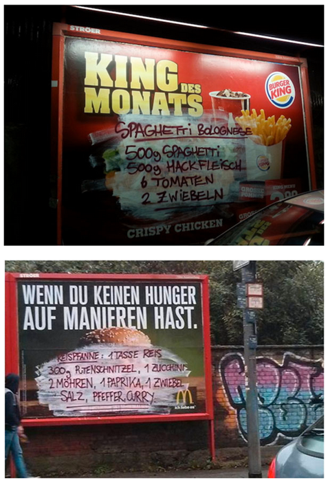 advertisement food funny graffiti hacked irl