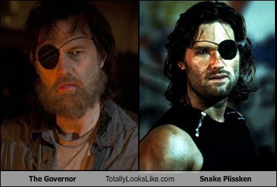 escape from LA totally looks like the governor The Walking Dead snake plissken