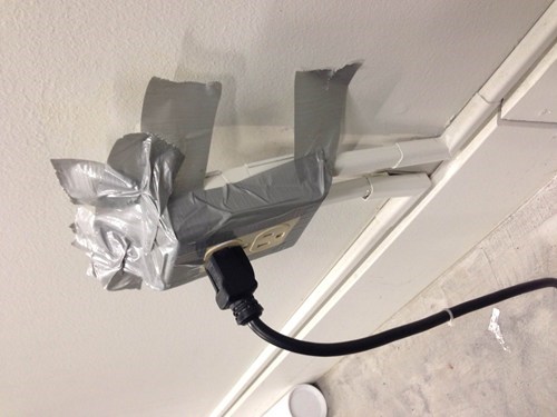 duct tape,there I fixed it,electrical outlets