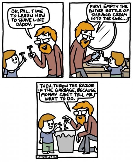 dads,shaving,advice,web comics