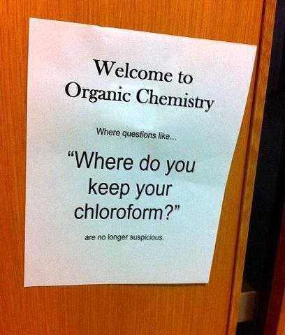 Chemistry,chloroform,monday thru friday