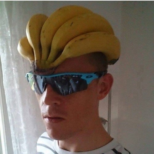 sunglasses,poorly dressed,helmet,banana,g rated