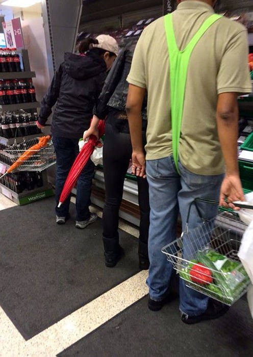 poorly dressed,grocery shopping,grocery store,mankini