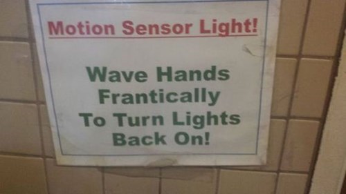 monday thru friday sign lights bathroom