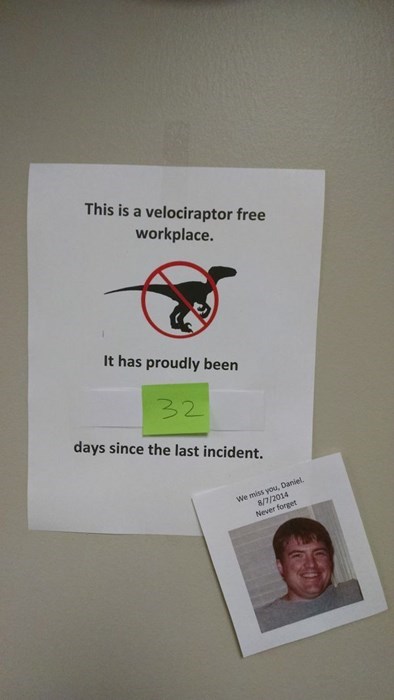 monday thru friday sign velociraptor g rated