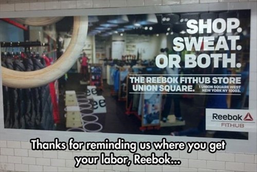 advertisement monday thru friday reebok sweatshop