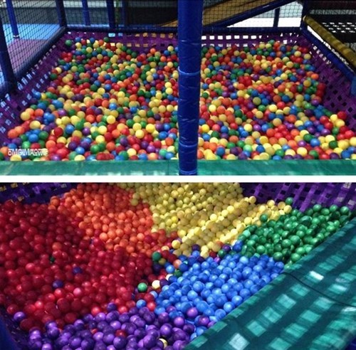 ball pit,pretty colors,organized,childhood enhanced